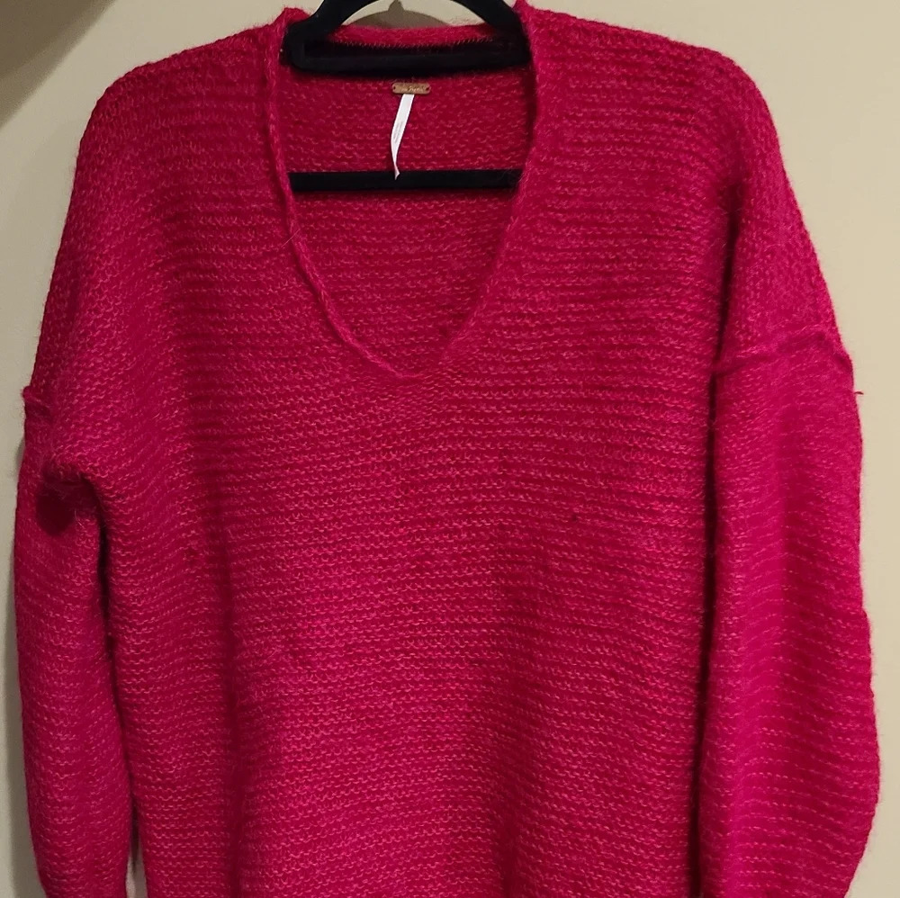 Free People Women's pink sweater 45% alpaca size S/P - Picture 2 of 14